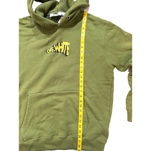 Off-White Hoodie Sweatshirt Mens LG Green Cracked Arrows Graphic Streetwear NEW - Picture 7 of 7